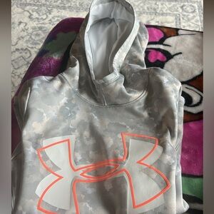 Under Armour Gray and Orange Pullover Hoodie Sweatshirt